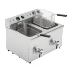 Friteuse à induction double Buffalo deux cuves de 7,5 L en inox – vue 5