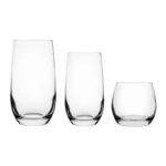 Gobelets rocks arrondis Olympia – 330 ml – Lot de 6 – Verre – Bord roulé