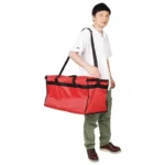 Grand sac à pizza isotherme Vogue rouge avec bandoulière – vue 3