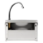 Lave-mains inox à commande fémorale Basix avec robinet pivotant – vue 4