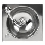 Lave-mains inox à commande fémorale Basix avec robinet pivotant – vue 6