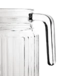 Pichet rainuré en verre Olympia 1 litre avec couvercle – vue 4