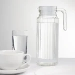 Pichet rainuré en verre Olympia 1 litre avec couvercle – vue 8