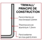 Poêle triple épaisseur Vogue Tri Wall – 240 mm – 2 L – Induction – Inox poli miroir – vue 5