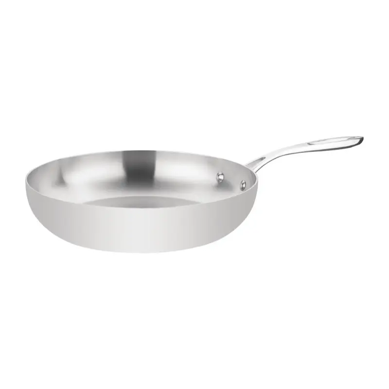 Poêle triple épaisseur Vogue Tri Wall – 280 mm – 3,5 L – Induction – Inox poli miroir Poêle triple épaisseur Vogue Tri Wall – 280 mm – 3,5 L – Induction – Inox poli miroir