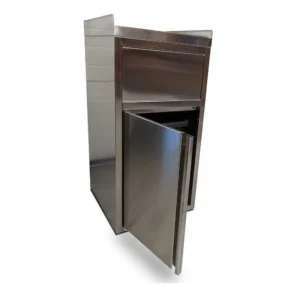 Poubelle snack GOLDINOX en inox avec plateau basculant et bac plastique amovible (PBN01) – vue 2