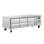 Soubassement réfrigéré positif Polar Série U – 6 tiroirs GN 1/1 – 317 L – 1795 mm – Inox
