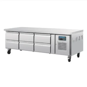 Soubassement réfrigéré positif Polar Série U – 6 tiroirs GN 1/1 – 317 L – 1795 mm – Inox