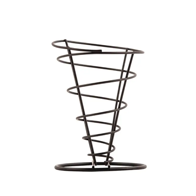 Support conique pour frites Olympia en métal noir – vue 2