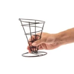 Support conique pour frites Olympia en métal noir – vue 4
