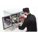 Table réfrigérée positive 1 porte 2 tiroirs Polar Série G – 240 L – 900 mm – GN 1/1