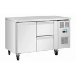 Table réfrigérée positive Polar Série U – 1 porte et 2 tiroirs – 143 L nets – 1360 mm