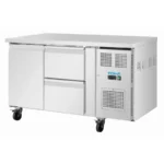 Table réfrigérée positive Polar Série U – 1 porte et 2 tiroirs – 143 L nets – 1360 mm