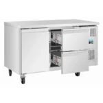 Table réfrigérée positive Polar Série U – 1 porte et 2 tiroirs – 143 L nets – 1360 mm
