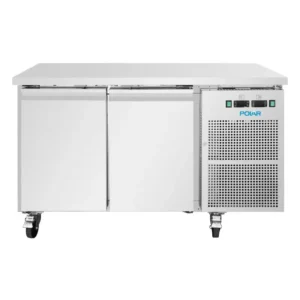 Table réfrigérée 2 portes Polar Série U – Porte droite commutable +/- – 124 L – 1360 mm