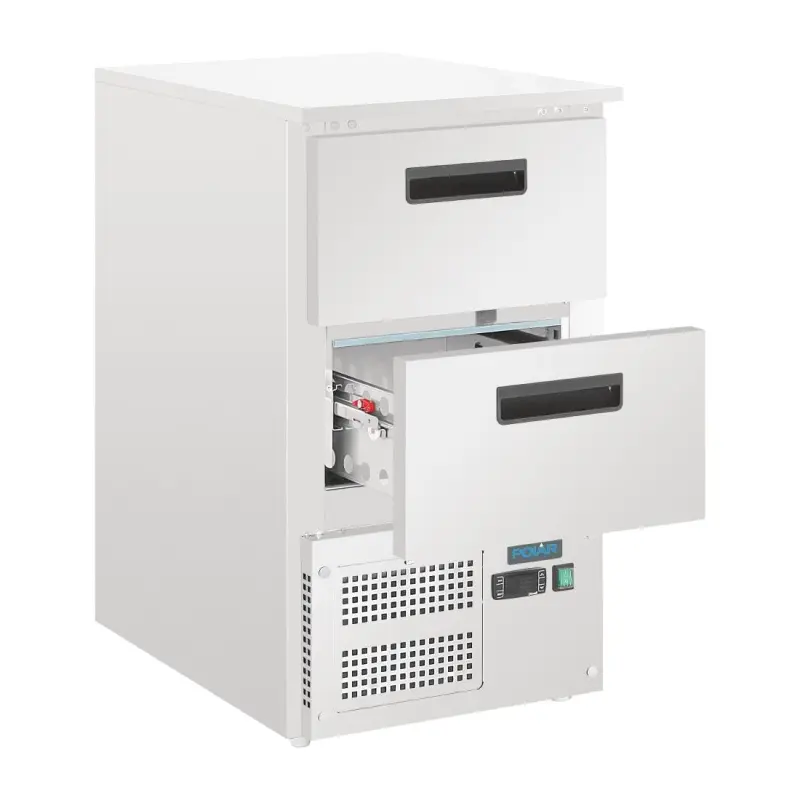 Table réfrigérée 2 tiroirs GN Polar Série G – 65 L – 478 mm de large – Inox