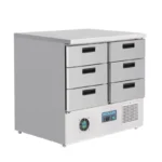 Table réfrigérée positive 6 tiroirs Polar Série G – 240 L – GN 1/1 – 903 mm – Inox