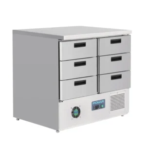 Table réfrigérée positive 6 tiroirs Polar Série G – 240 L – GN 1/1 – 903 mm – Inox