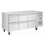 Table réfrigérée positive Polar Série U – 6 tiroirs GN – 158 L nets – 1795 mm – Classe 5