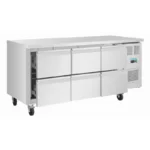 Table réfrigérée positive Polar Série U – 6 tiroirs GN – 158 L nets – 1795 mm – Classe 5