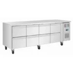 Table réfrigérée positive Polar Série U – 8 tiroirs GN – 211 L – 2230 mm – Inox – Classe 5