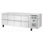 Table réfrigérée positive Polar Série U – 8 tiroirs GN – 211 L – 2230 mm – Inox – Classe 5