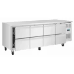 Table réfrigérée positive Polar Série U – 8 tiroirs GN – 211 L – 2230 mm – Inox – Classe 5