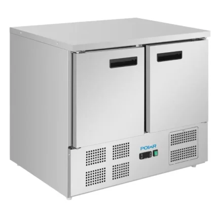 Table réfrigérée négative 2 portes Polar Série G – 240 L – 943 mm – GN 1/1 – Inox