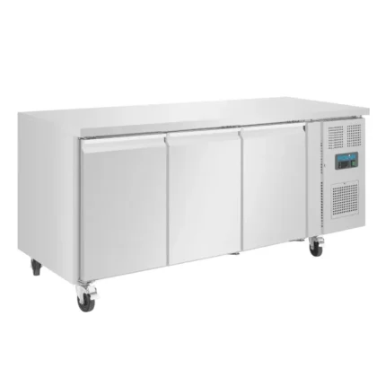 Table réfrigérée négative Polar Série U – 3 portes – 417 L – GN 1/1 – 1795 mm – Inox