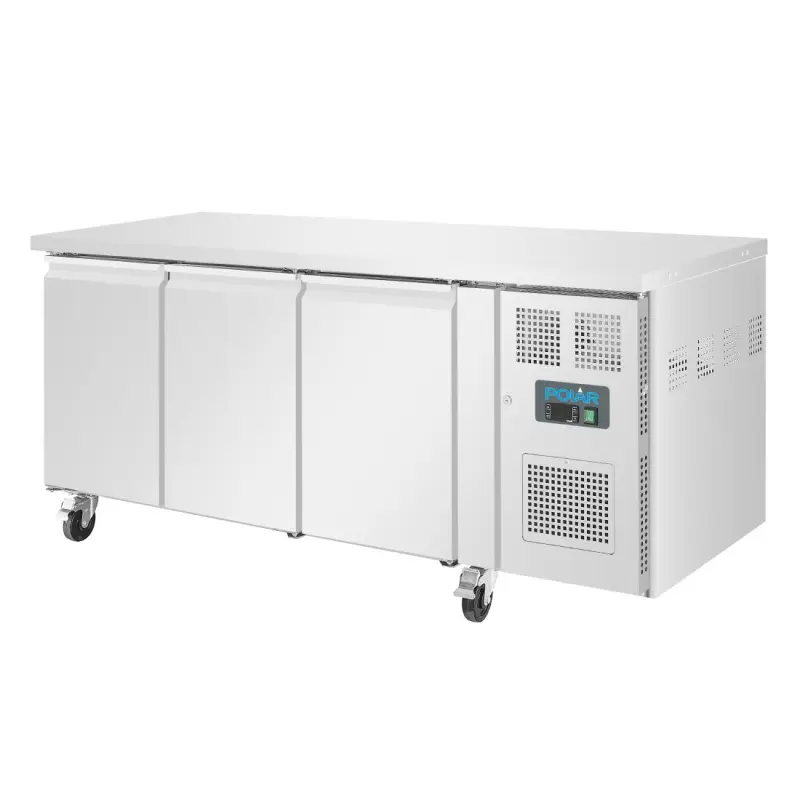 Table réfrigérée négative Polar Série U – 3 portes – 417 L – GN 1/1 – 1795 mm – Inox
