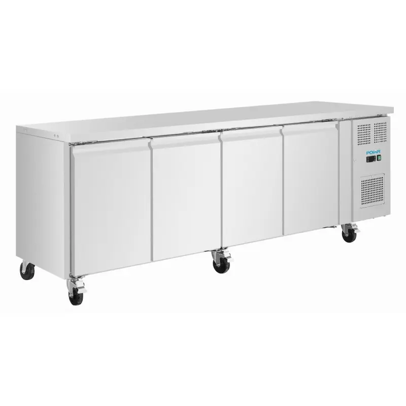 Table réfrigérée positive slimline 4 portes Polar Série U – 600 mm de profondeur – 2230 mm – Classe B