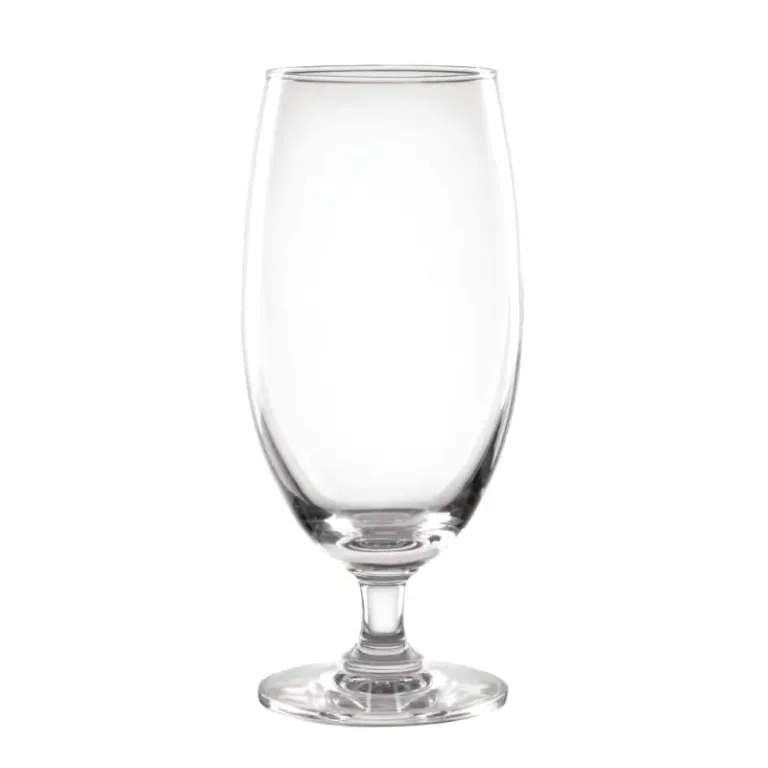 Verres à bière à pied Olympia – 420 ml – Lot de 6 – Verre – Bord roulé