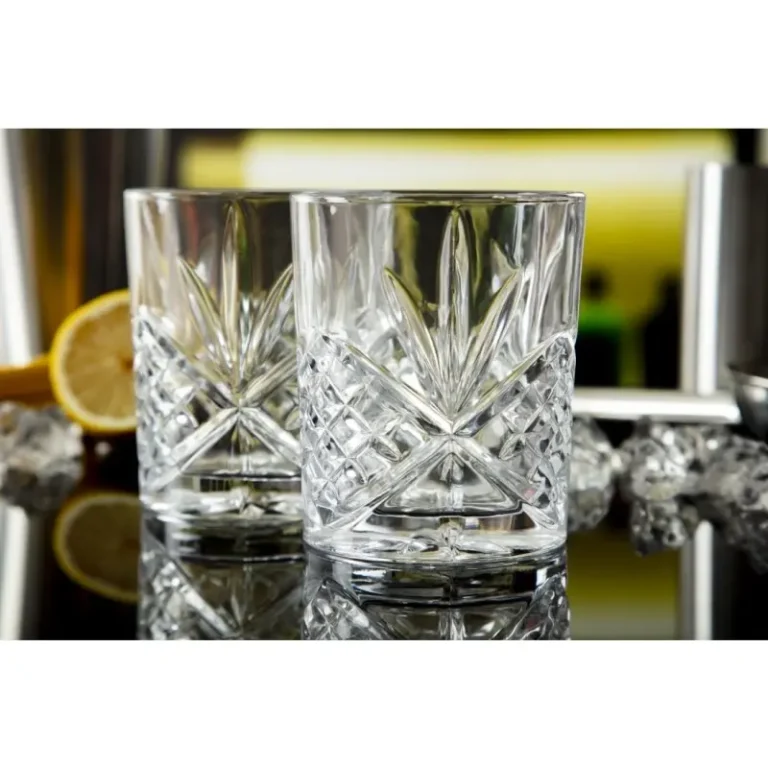 Verres à whisky Old Duke Olympia – 295 ml – Lot de 6 – Verre – Effet taillé