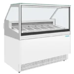 Vitrine à glace Polar Série U – 6 bacs GN 1/3 – 149 L – -18 °C – Éclairage LED – Blanche