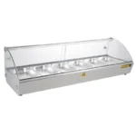 Vitrine chauffante à poser Buffalo 120 cm vitrée pour 6 bacs GN 1/3