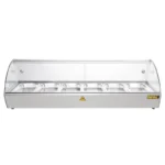 Vitrine chauffante à poser Buffalo 120 cm vitrée pour 6 bacs GN 1/3 – vue 2