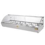 Vitrine chauffante à poser Buffalo 120 cm vitrée pour 6 bacs GN 1/3 – vue 3