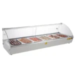 Vitrine chauffante à poser Buffalo 120 cm vitrée pour 6 bacs GN 1/3 – vue 4