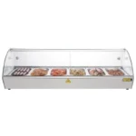 Vitrine chauffante à poser Buffalo 120 cm vitrée pour 6 bacs GN 1/3 – vue 5