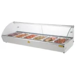 Vitrine chauffante à poser Buffalo 120 cm vitrée pour 6 bacs GN 1/3 – vue 6