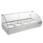 Vitrine chauffante à poser Buffalo 80 cm vitrée pour 4 bacs GN 1/3