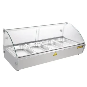 Vitrine chauffante à poser Buffalo 80 cm vitrée pour 4 bacs GN 1/3