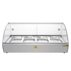 Vitrine chauffante à poser Buffalo 80 cm vitrée pour 4 bacs GN 1/3 – vue 2