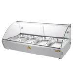 Vitrine chauffante à poser Buffalo 80 cm vitrée pour 4 bacs GN 1/3 – vue 3