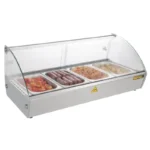 Vitrine chauffante à poser Buffalo 80 cm vitrée pour 4 bacs GN 1/3 – vue 4