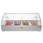 Vitrine chauffante à poser Buffalo 80 cm vitrée pour 4 bacs GN 1/3 – vue 5
