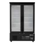 Vitrine réfrigérée négative 2 portes Polar Série G – 744 L – Noire – LED couleur – 8 étagères