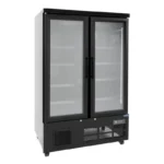 Vitrine réfrigérée négative 2 portes Polar Série G – 744 L – Noire – LED couleur – 8 étagères
