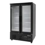 Vitrine réfrigérée négative 2 portes Polar Série G – 744 L – Noire – LED couleur – 8 étagères