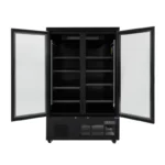 Vitrine réfrigérée négative 2 portes Polar Série G – 744 L – Noire – LED couleur – 8 étagères
